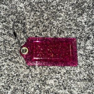 Coach Poppy Pink Glitter Hangtag Large